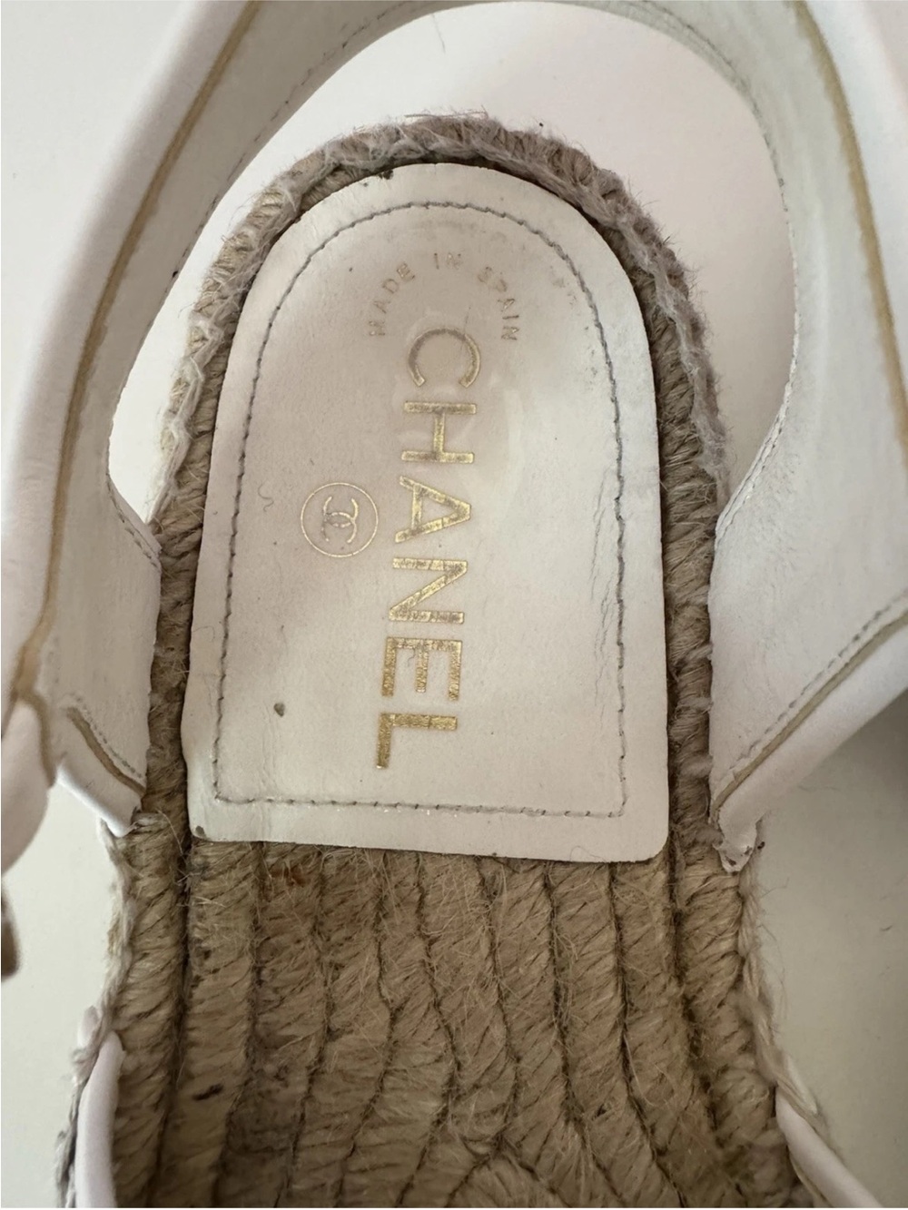 Chanel White Dad Sandals with Black Trim - Picture 13 of 15